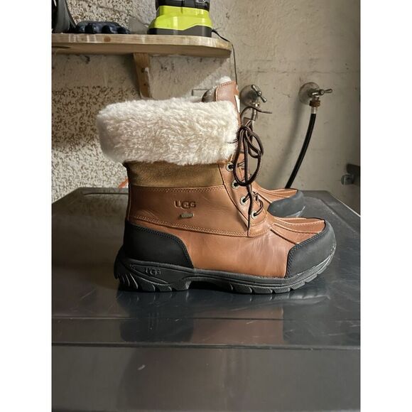 UGG Butte Worchester Brown Leather Waterproof Vibram Boots Men 9M US/42EU 5521 - Picture 13 of 16